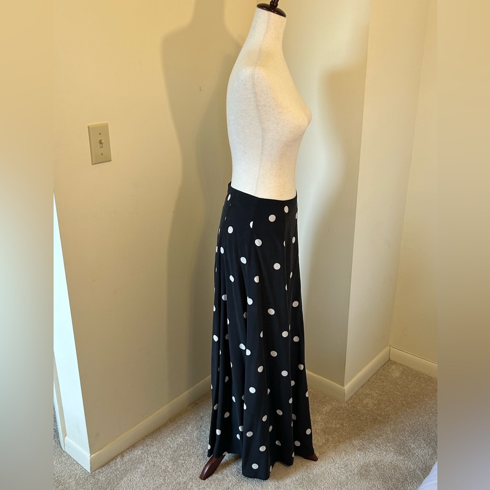 NWOT Sézane Editions SZ 4 Soelle Black and White Polka Dot Silk Maxi Skirt RARE! - Picture 6 of 12